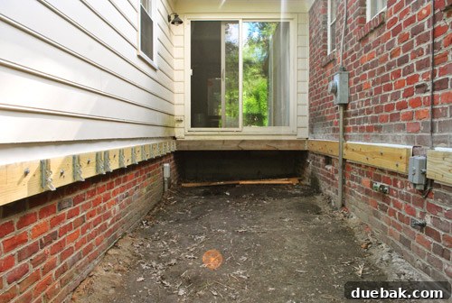 Another view of the installed ledger boards