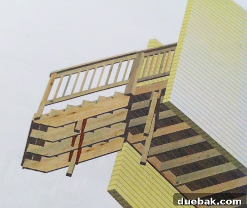 3D rendering of deck foundation and post layout