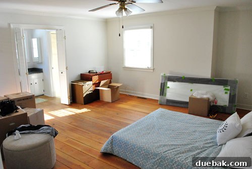 The Evolving Sanctuary 3 Master bedroom with mattress on the floor and initial furniture placement