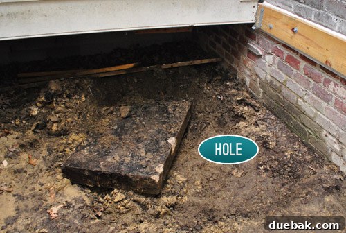 Man operating a heavy-duty power auger to dig deep holes for a deck's foundation.