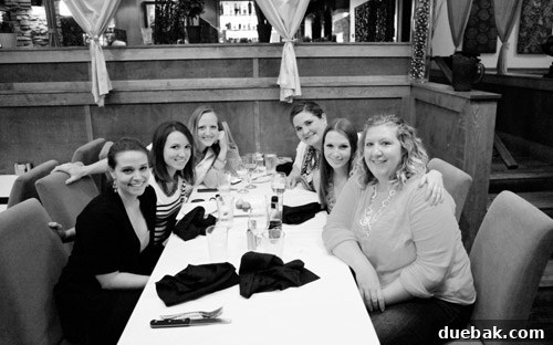 Group of friends enjoying dinner and conversation