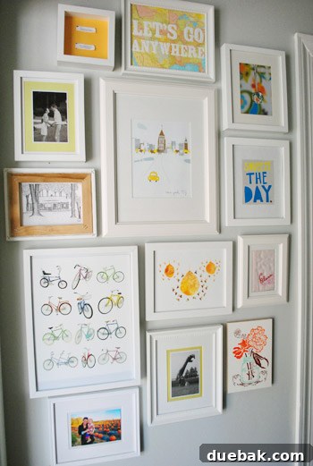 Fathers Day Fun with Furry Friends and Big Grins 12 Hallway view showcasing the Portland letterpress print as part of a curated gallery wall arrangement