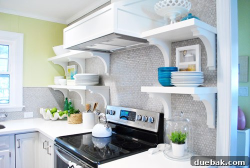 Fathers Day Fun with Furry Friends and Big Grins 13 Kitchen shelves displaying framed food-themed art, demonstrating how art pieces can be repurposed and moved within a home