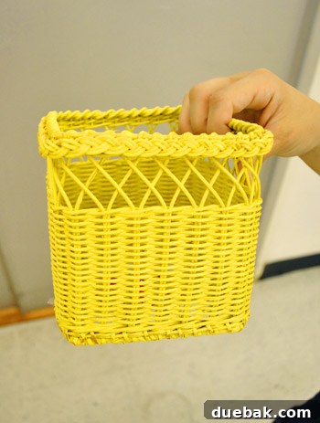 Yellow basket for storage or display