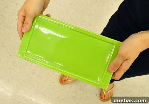 Bright green serving dish