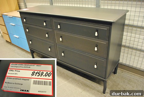 As-Is section find: a discounted, pre-assembled furniture piece at IKEA