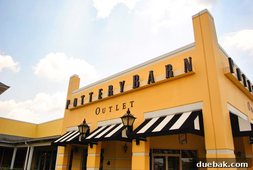 Pottery Barn Outlet exterior, inviting shoppers inside.