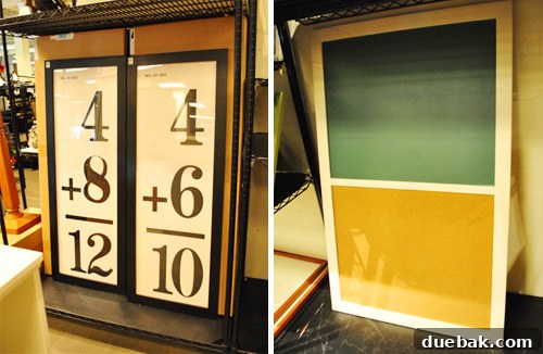 Math-themed framed art, featuring equations and symbols.