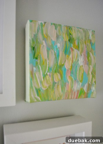 Close-up of Third Painting with Turquoise Accents