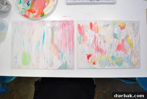 Almost Finished Stage of Larger Abstract Paintings