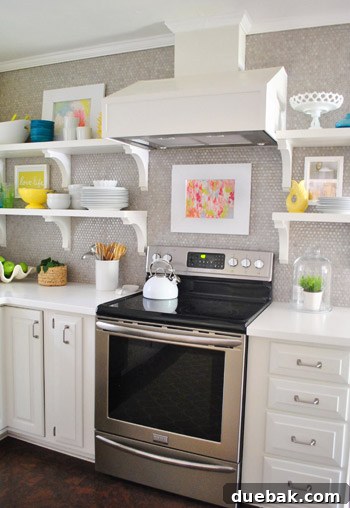 Large Painting with DIY Frame in Kitchen
