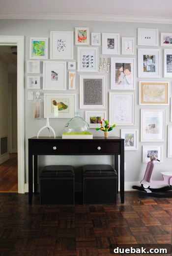 Small Paintings on Hallway Gallery Wall