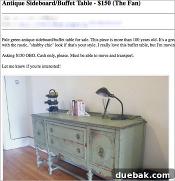 Vintage Blue-Green Sideboard