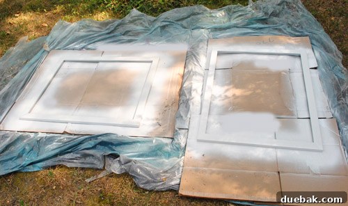 Spray painting black frames white