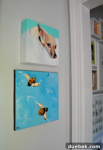 Bee painting finally hung on the wall