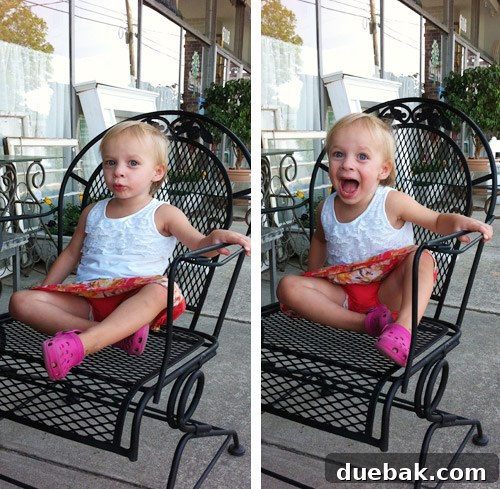 Secondhand Adventures 18 Toddler Clara reacting to a thrift store find