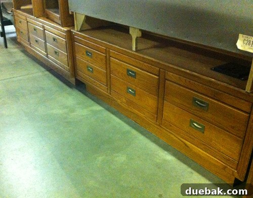 Secondhand Adventures 3 Low wooden cabinets with drawers, potential media cabinet
