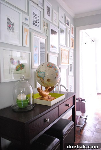 Secondhand Adventures 23 Whale globe displayed on a console table