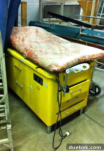 Secondhand Adventures 4 Bright yellow vintage medical examination table