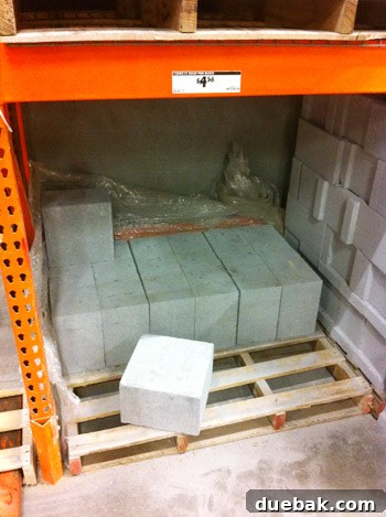 Stack of alternative pre-cast concrete blocks