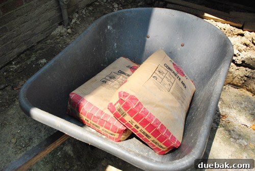 Bags of concrete mix received with lumber order