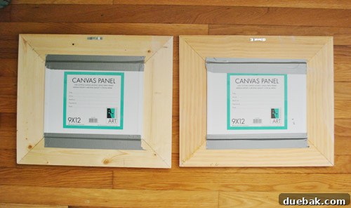 Transform Scrap Wood Into Gorgeous Picture Frames 19 Duct taping canvas to the back of the frame