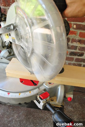 Transform Scrap Wood Into Gorgeous Picture Frames 6 Completing the second miter cut for frame side