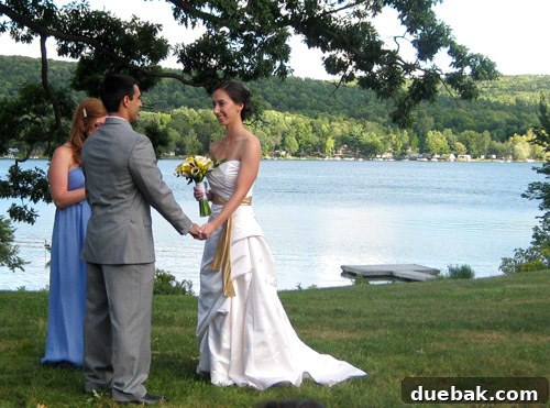 Our Newlywed Wishlist 11 Wedding ceremony in front of lake