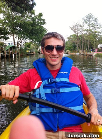 Bethany Beach Bliss: A Delaware Getaway 42 Sherry's thumb partially covering the camera lens in a selfie on the kayak.