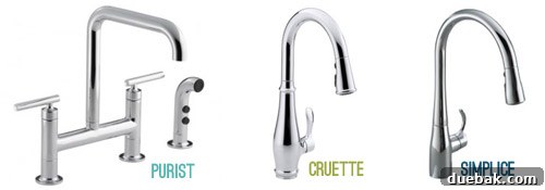 Color Burst Freebie 3 Kohler Faucet Styles: Purist, Cruette, Simplice