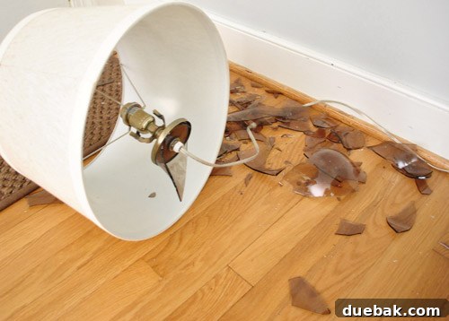 A Compendium of Calamities 4 Floor covered in broken glass from a lamp during a power outage