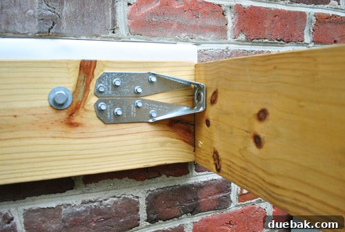 Laying the Groundwork for Your Deck 27 Deck Tension Tie securely screwed to the rim board against the house
