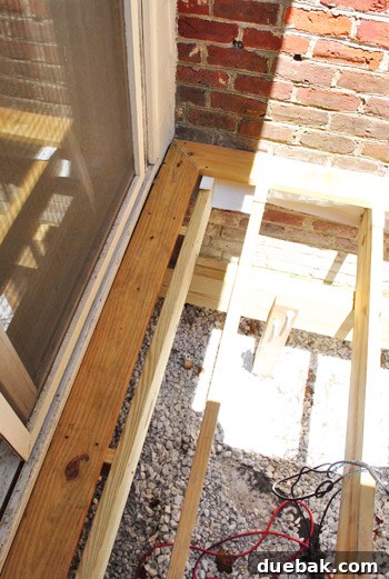 The Foundation of Your Deck 7 Two sides of the picture frame border beginning to take shape on the deck.