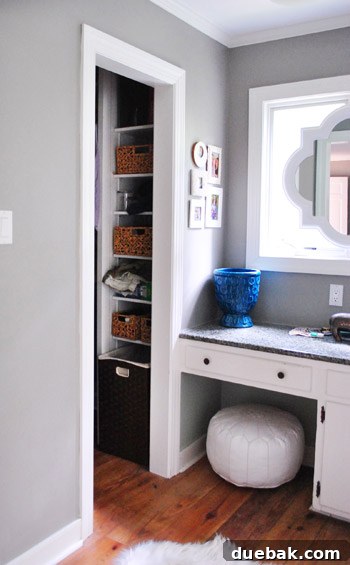 A closer view of the messy closet interior with various items, emphasizing the need for better organization.