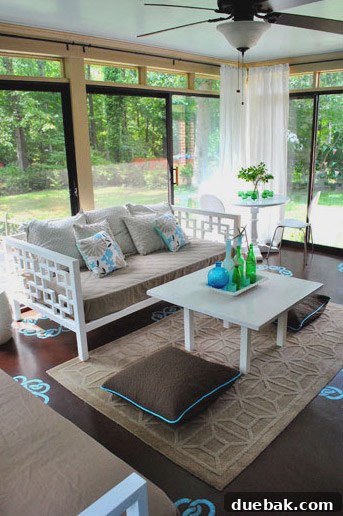 My First Home Then and Now: A Year's Perspective 35 First house sunroom, bright and inviting with a cozy atmosphere.