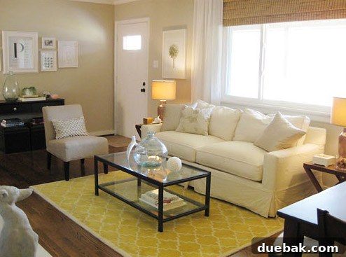 My First Home Then and Now: A Year's Perspective 6 First house formal living room, sparsely decorated and less used.