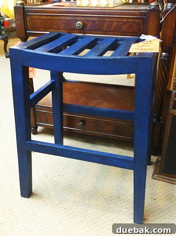 Bridge Views and Verdant Vistas 23 A cute blue stool for sale
