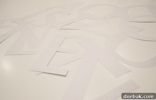 Scripted Canvas: Personalized Quote Art 6 Cut-out paper stencils for painting text on canvas