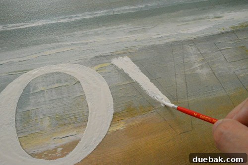 Scripted Canvas: Personalized Quote Art 9 Painting white acrylic letters onto the canvas art