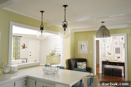 Woven Light: Create Your Own Basket Pendant 15 Newly installed DIY basket pendant light in the kitchen