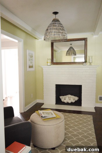 Woven Light: Create Your Own Basket Pendant 3 Basket pendant light installed in front of a fireplace