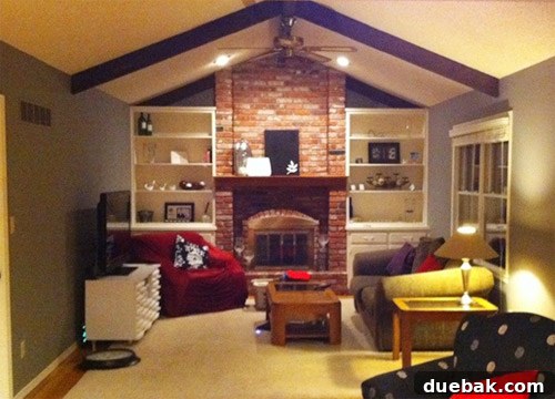 Final wide shot of the elegant and cohesive living room after the full transformation