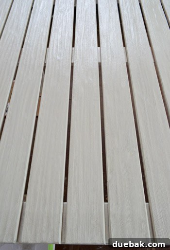 The Outdoor Furniture Secret: Varnish and Teak Oil for Enduring Beauty 6 Finished outdoor table after polyurethane application