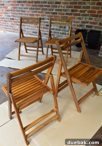 The Outdoor Furniture Secret: Varnish and Teak Oil for Enduring Beauty 7 Outdoor chairs awaiting oil treatment