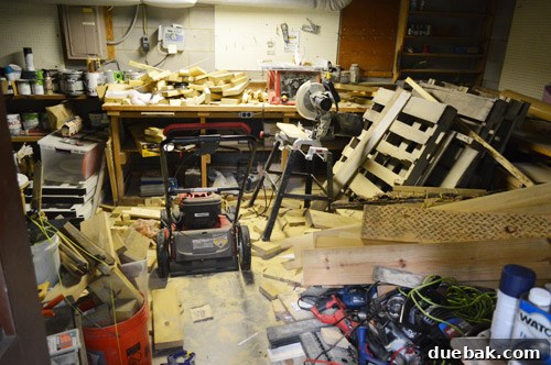 Workshop messy again after deck project