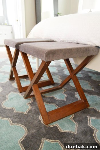 Burger the dog easily jumping onto the bed using the new padded ottoman