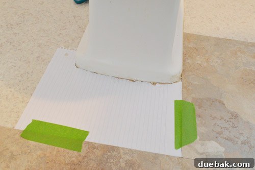 Paper template on the floor