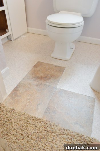 New vinyl tiles being installed