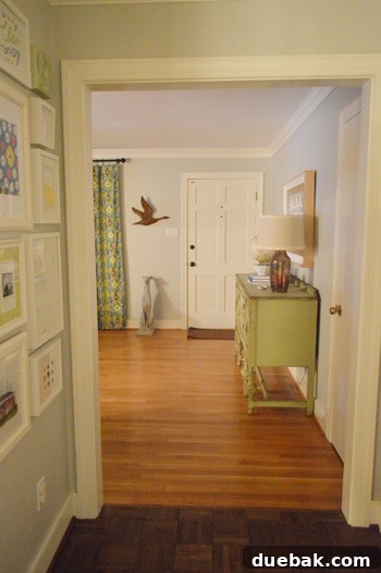 Clear entryway and hallway after decluttering