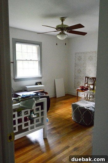 Partially cleared playroom, much improved